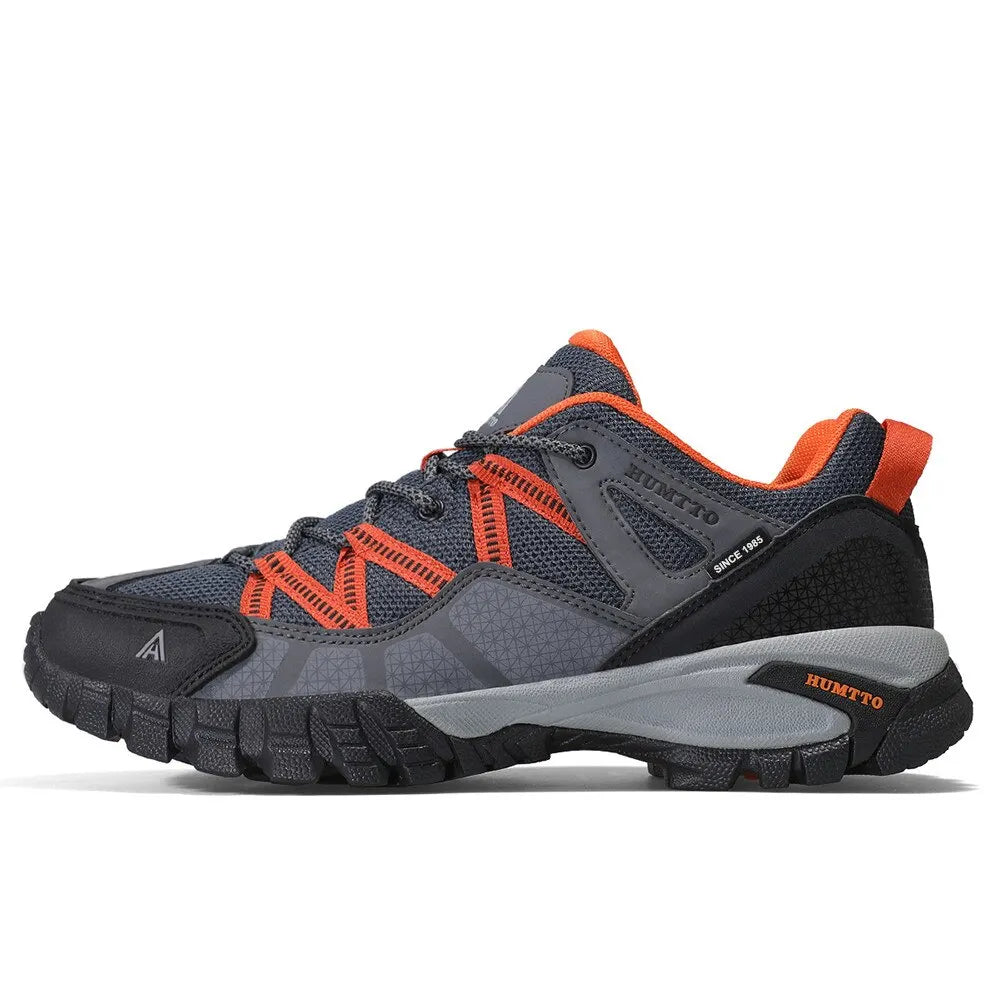 Men's hiking shoes with cushioned insole and deep tread sole for grip