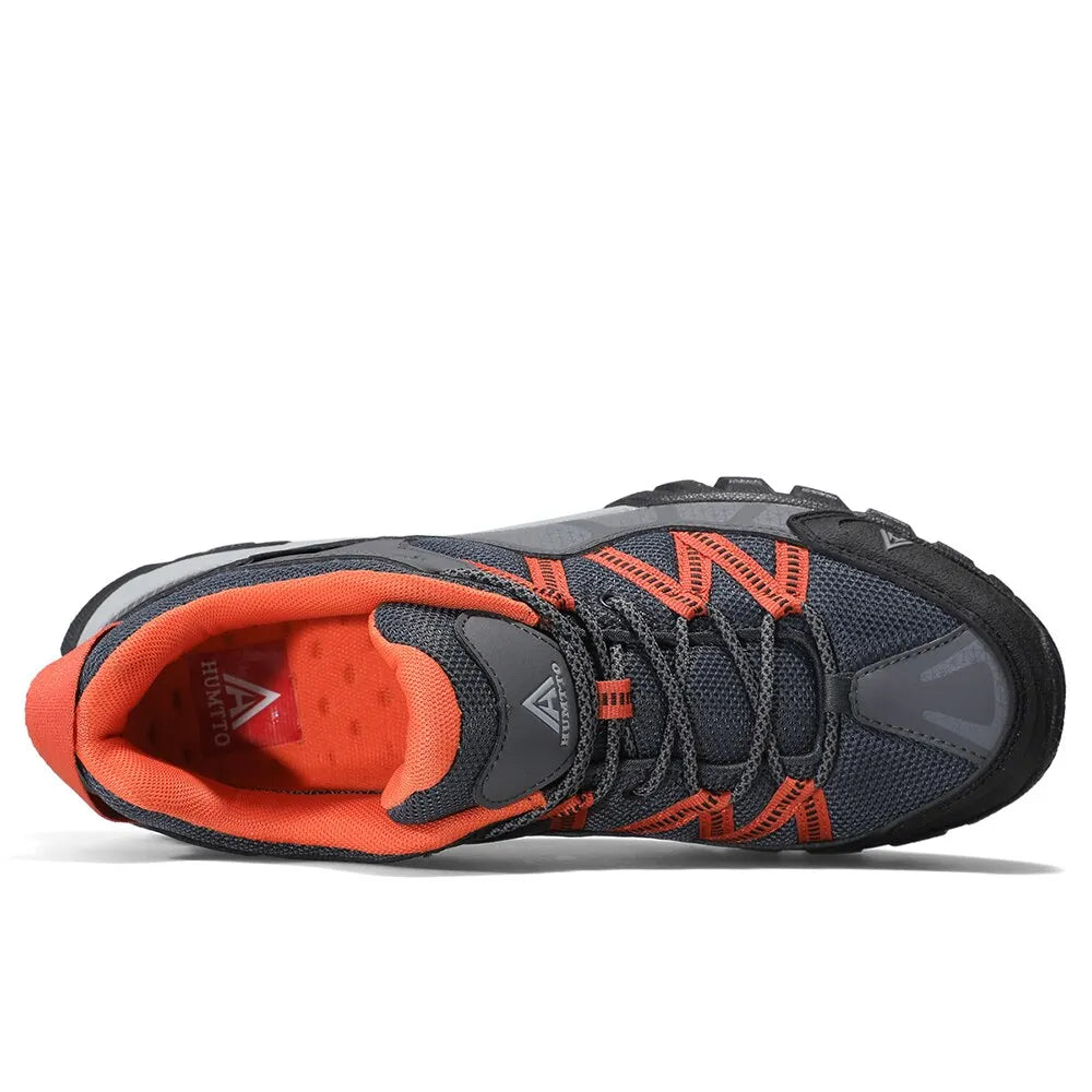 Men's hiking shoes with cushioned insole and deep tread sole for grip