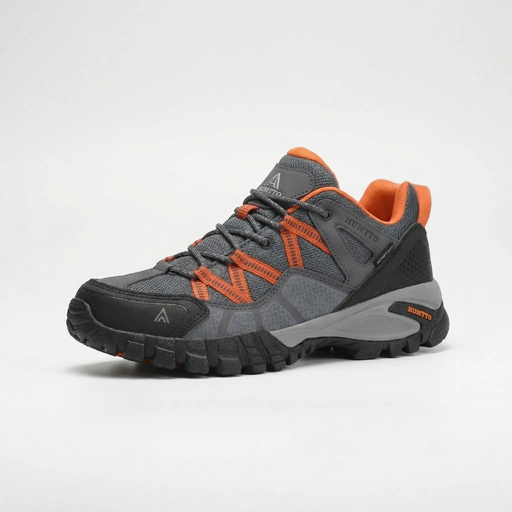 Men's hiking shoes with cushioned insole and deep tread sole for grip