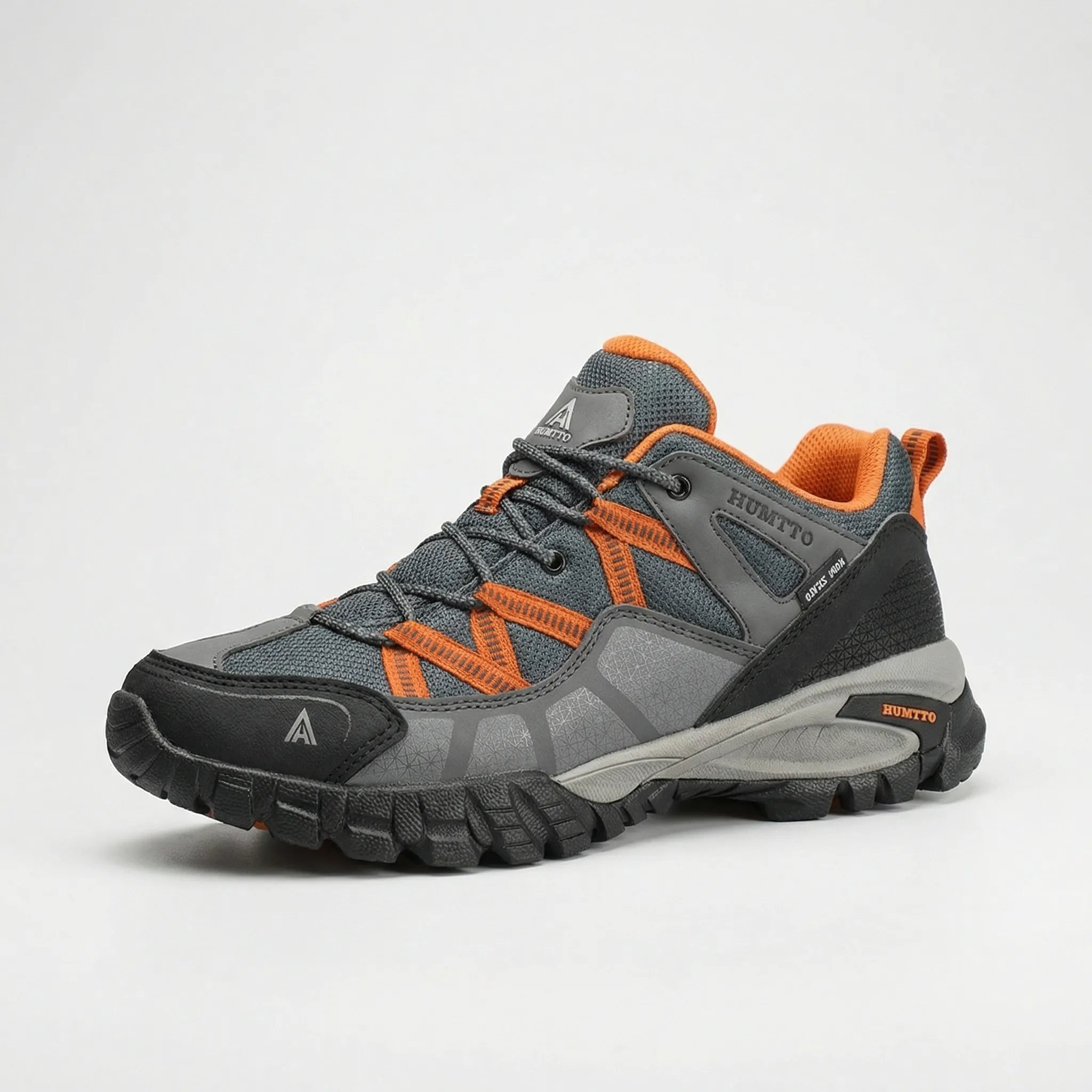 Men's hiking shoes with cushioned insole and deep tread sole for grip