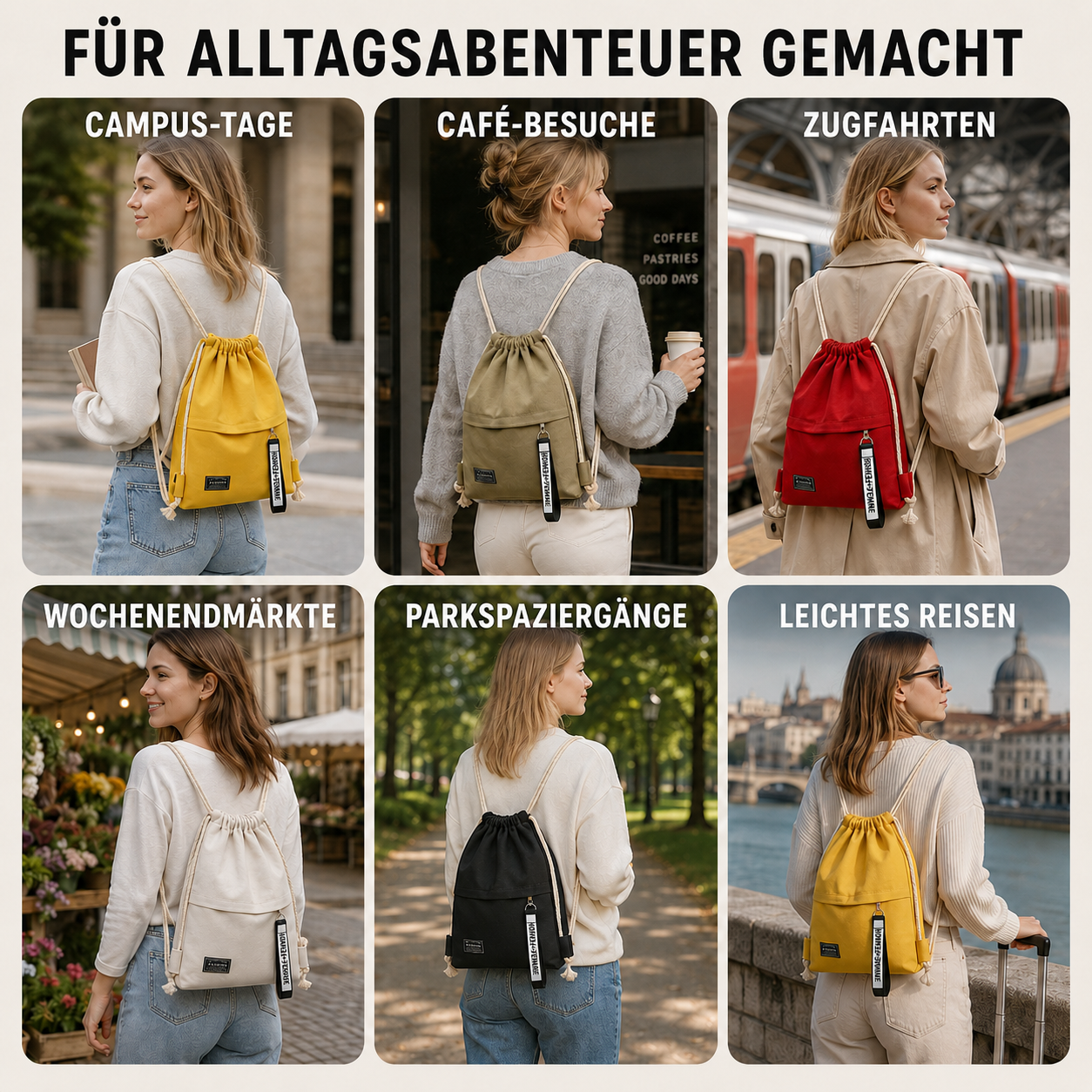 Celrien | Linenovo Soft Linen Drawstring Backpack