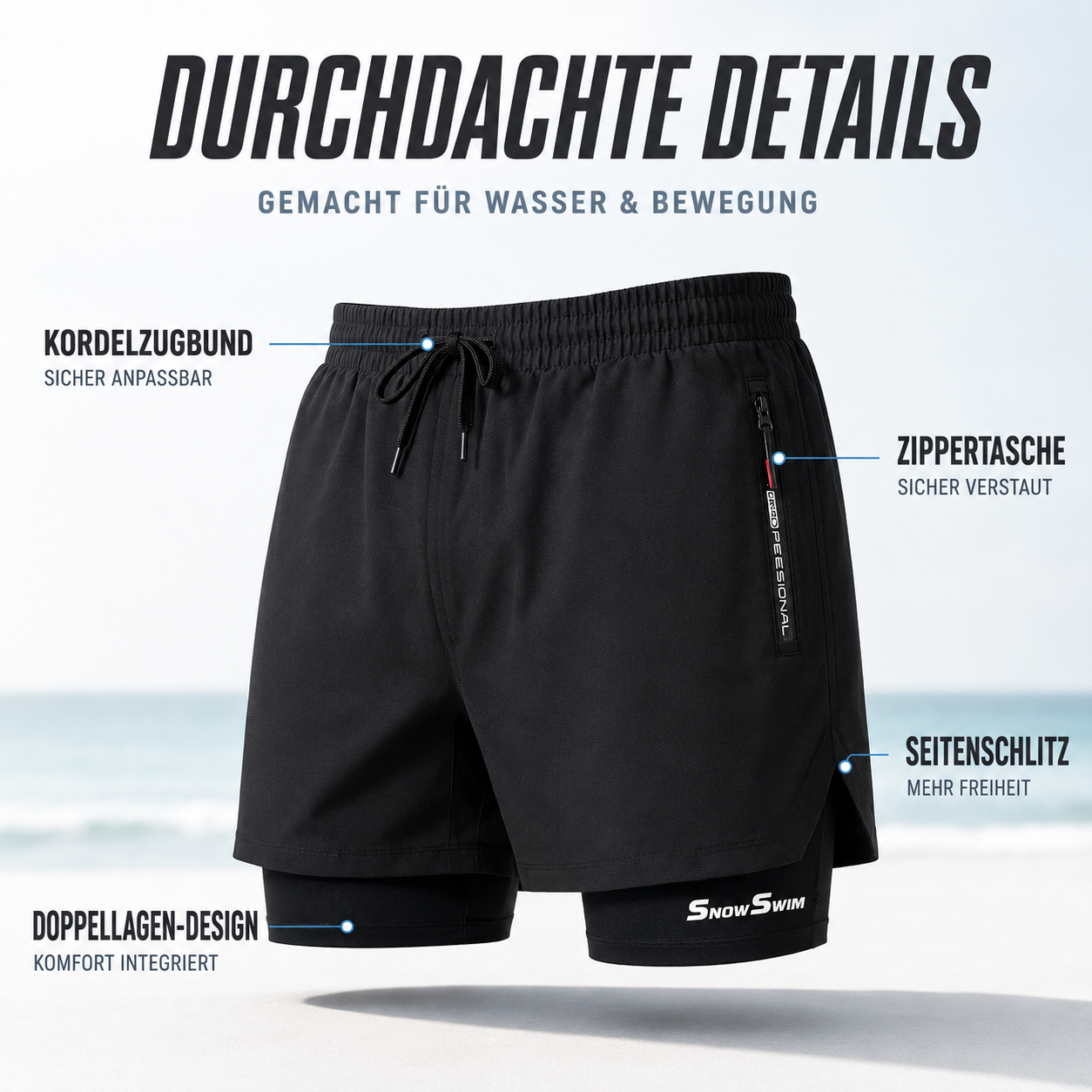 Celrien | Mariswift Swim Shorts with Double Layer