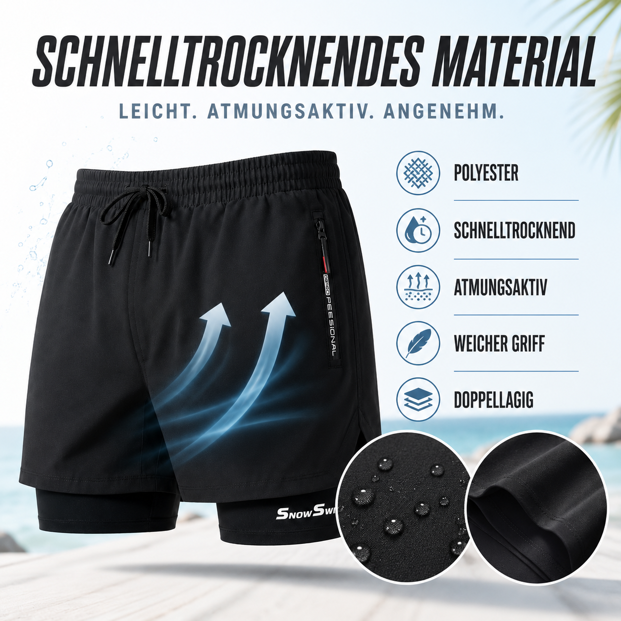 Celrien | Mariswift Swim Shorts with Double Layer