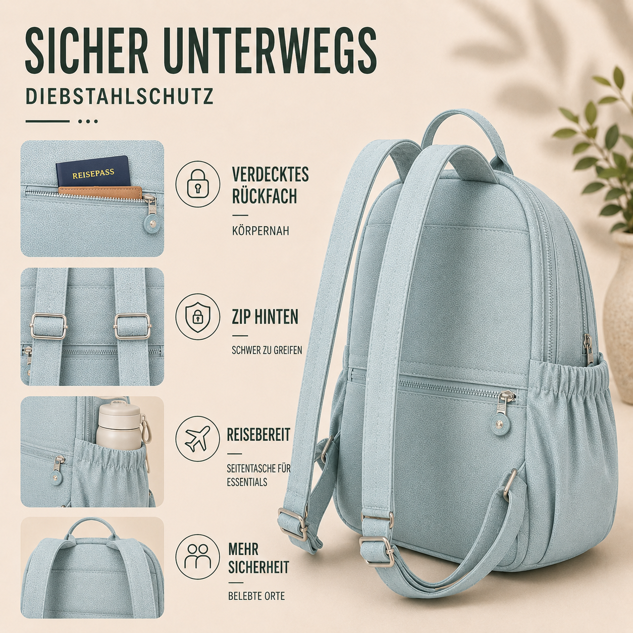 Celrien | Vellora Compact Nylon Mini Backpack