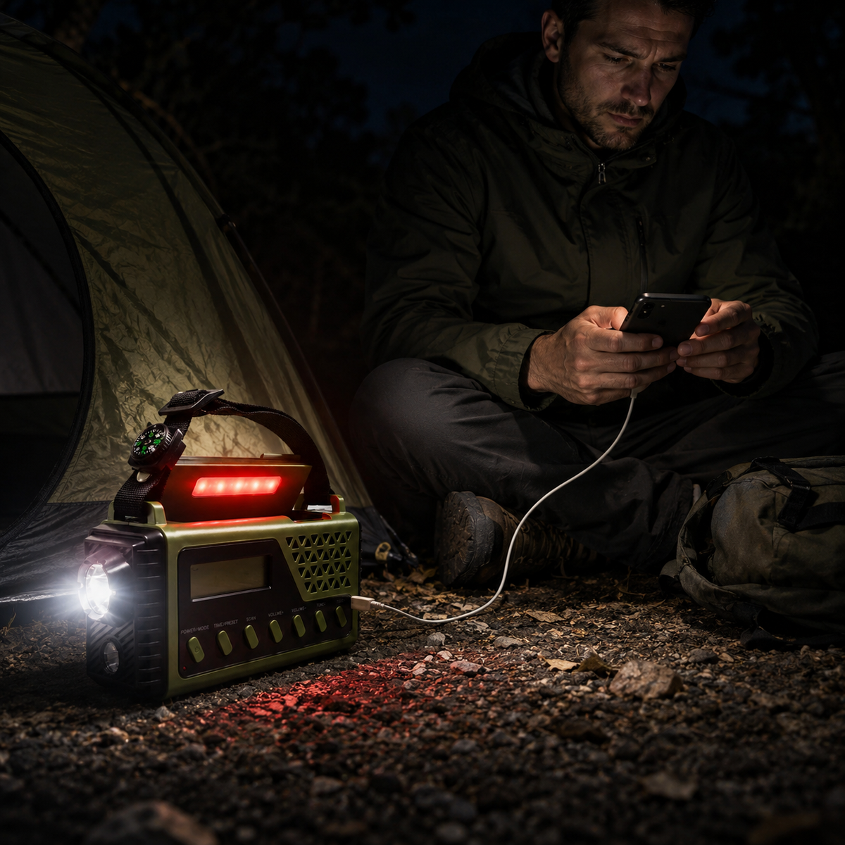 Campsite Audio and Lighting Radio with Bluetooth Speaker