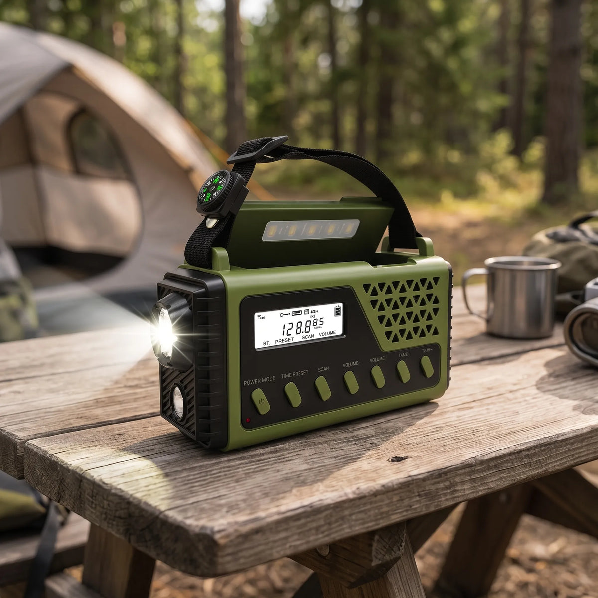 Campsite Audio and Lighting Radio with Bluetooth Speaker