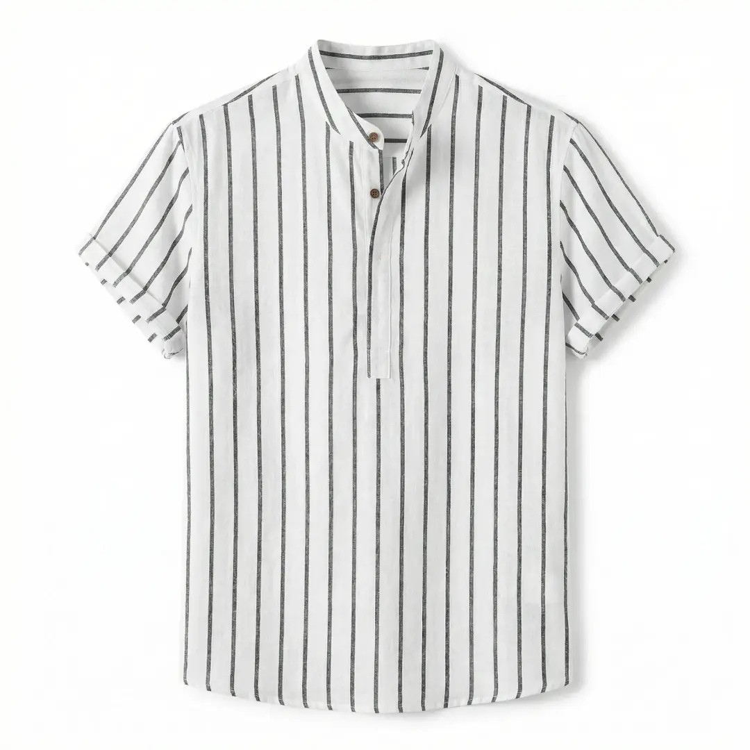 Celrien | Men’s Linen Summer Shirt Short Sleeve Breathable Casual Fit