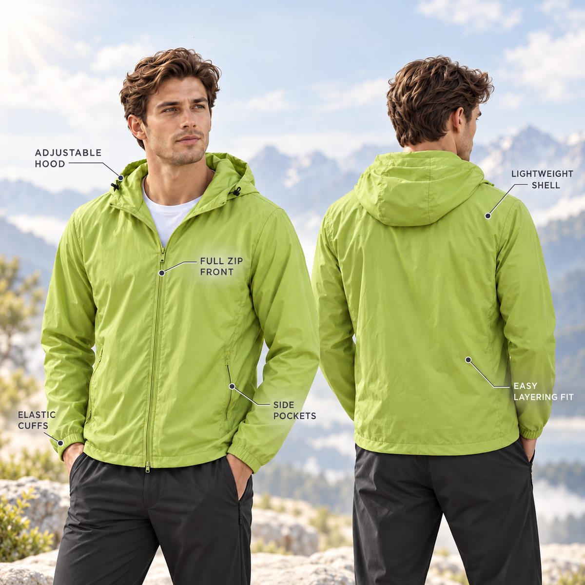Celrien | AeroShield Lightweight Hooded Men's Windbreaker
