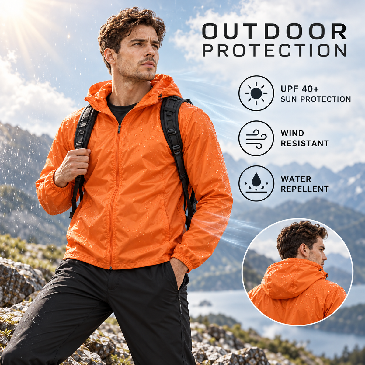Celrien | AeroShield Lightweight Hooded Men's Windbreaker
