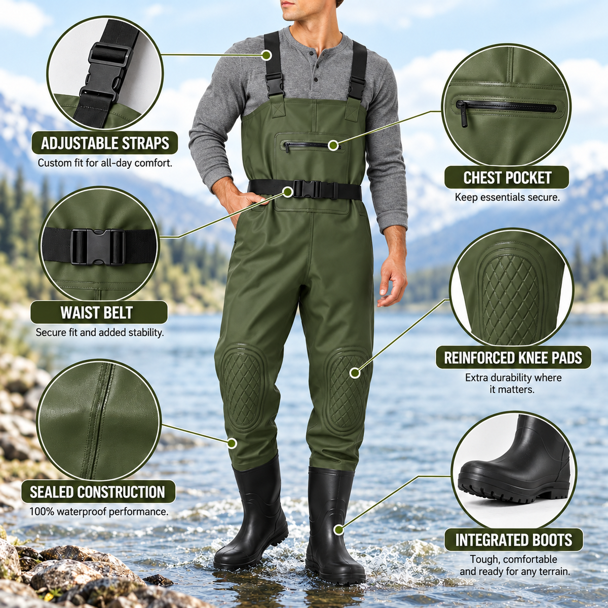 Celrien | Aquarid Breathable Fishing Chest Waders