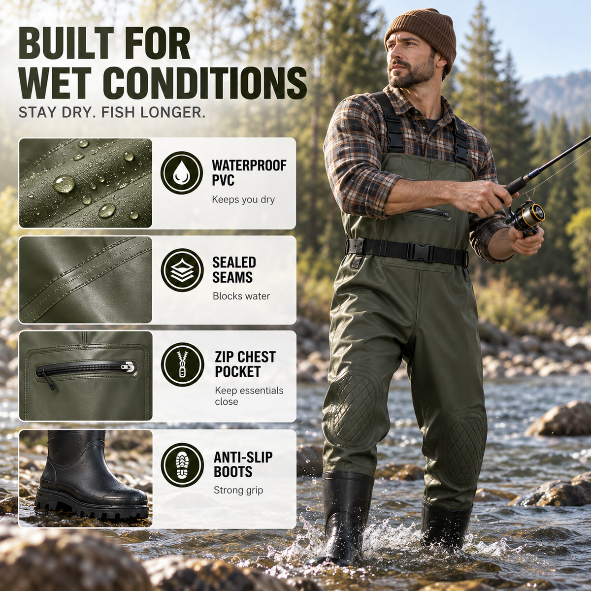 Celrien | Aquarid Breathable Fishing Chest Waders