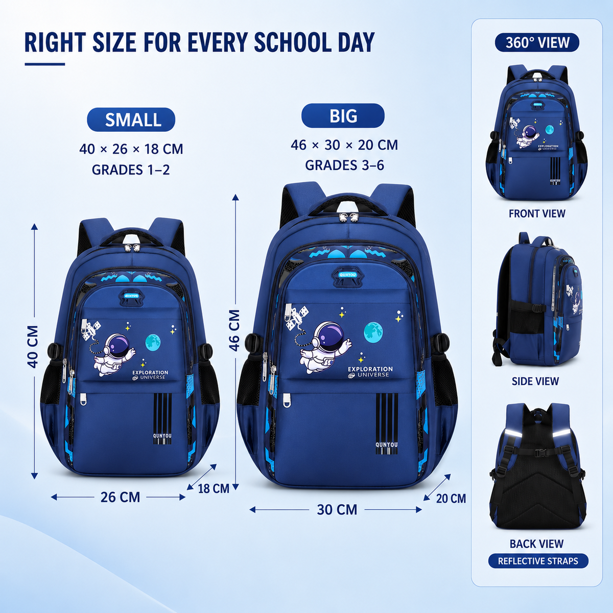 Celrien | AstroVibe Waterproof Polyester School Backpack