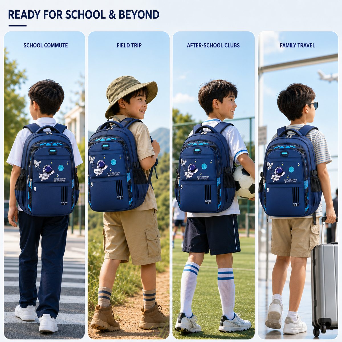 Celrien | AstroVibe Waterproof Polyester School Backpack