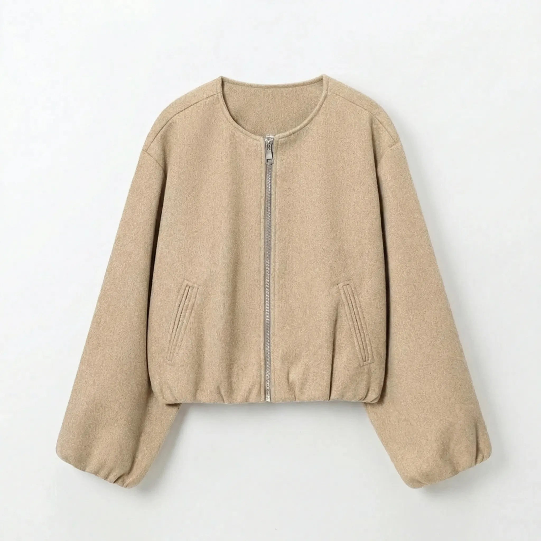 Celrien | Cropped Zip-Front Bomber Jacket