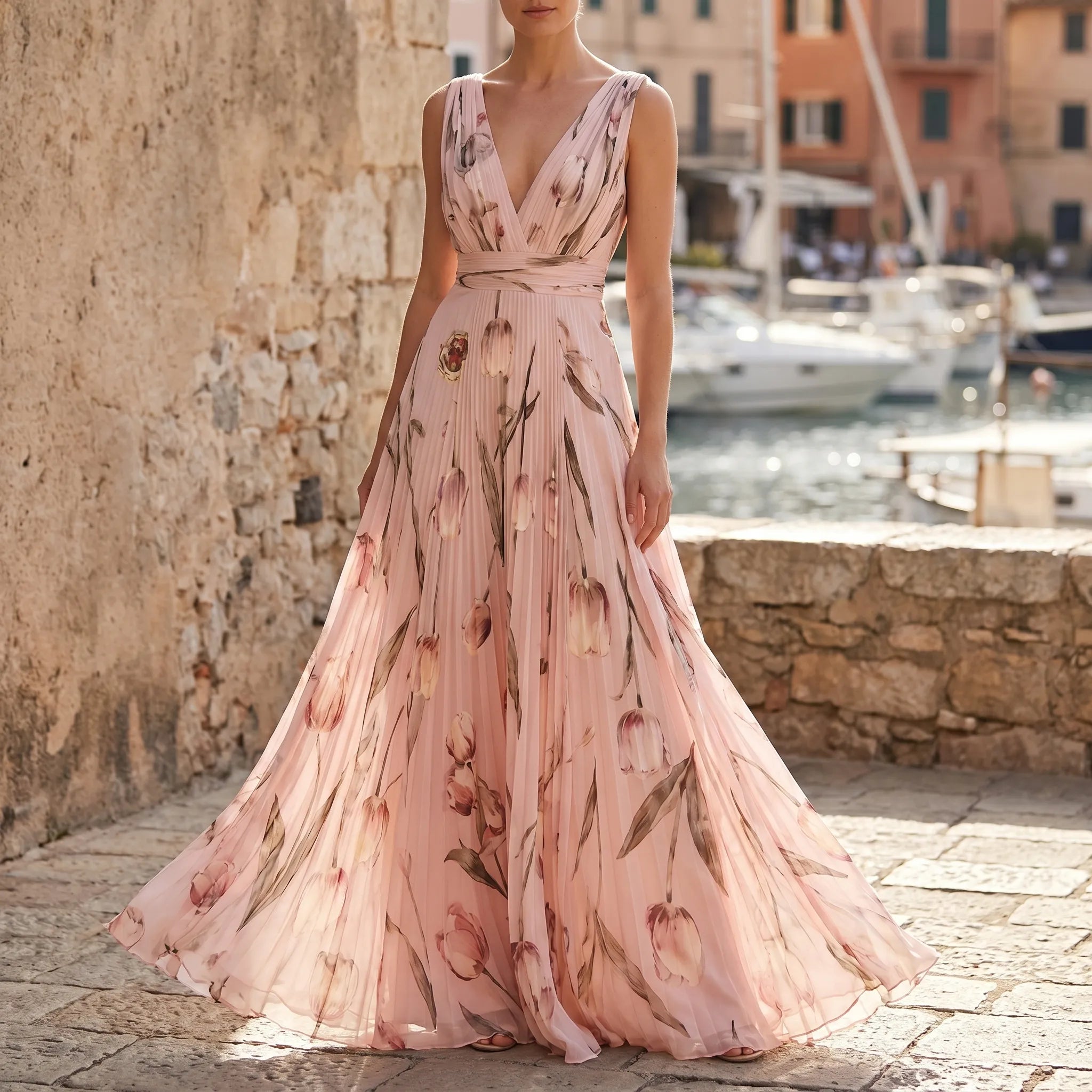 Celrien | Flowing Floral A-Line Dress