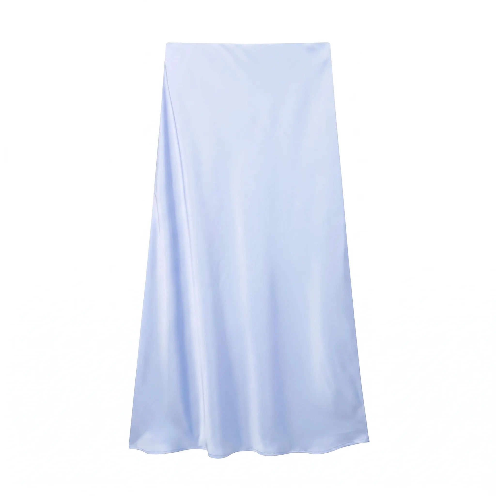 Celrien | High-Waist Satin Midi Skirt