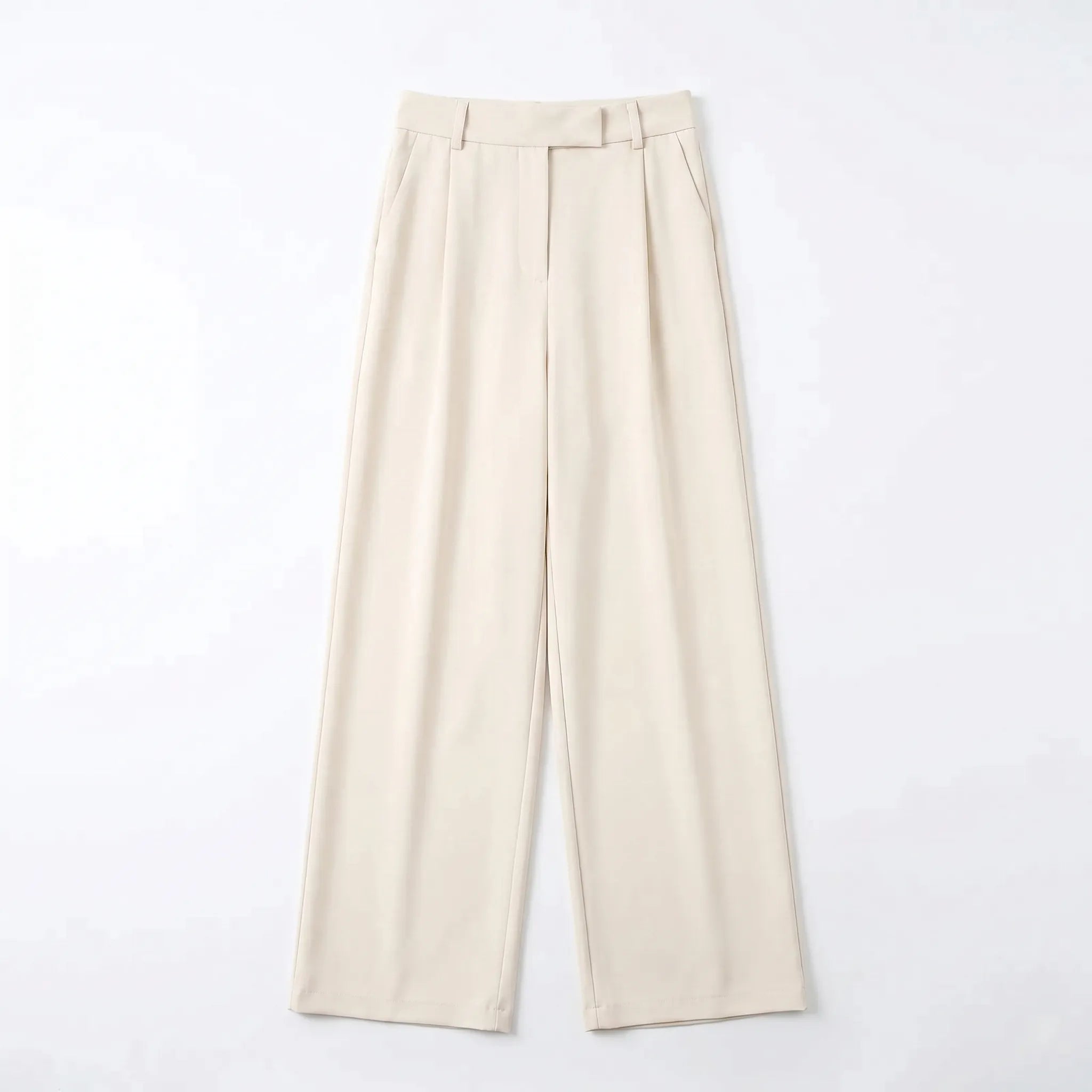 Celrien | High-Waist Straight-Leg Full-Length Trousers