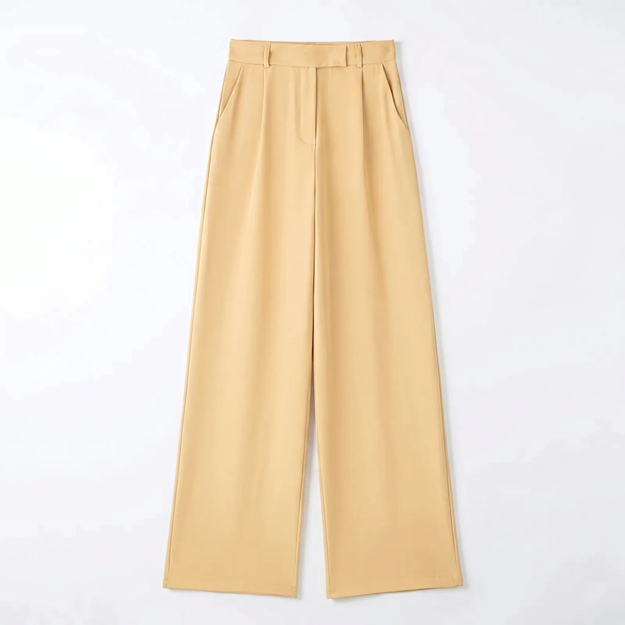 Celrien | High-Waist Straight-Leg Full-Length Trousers