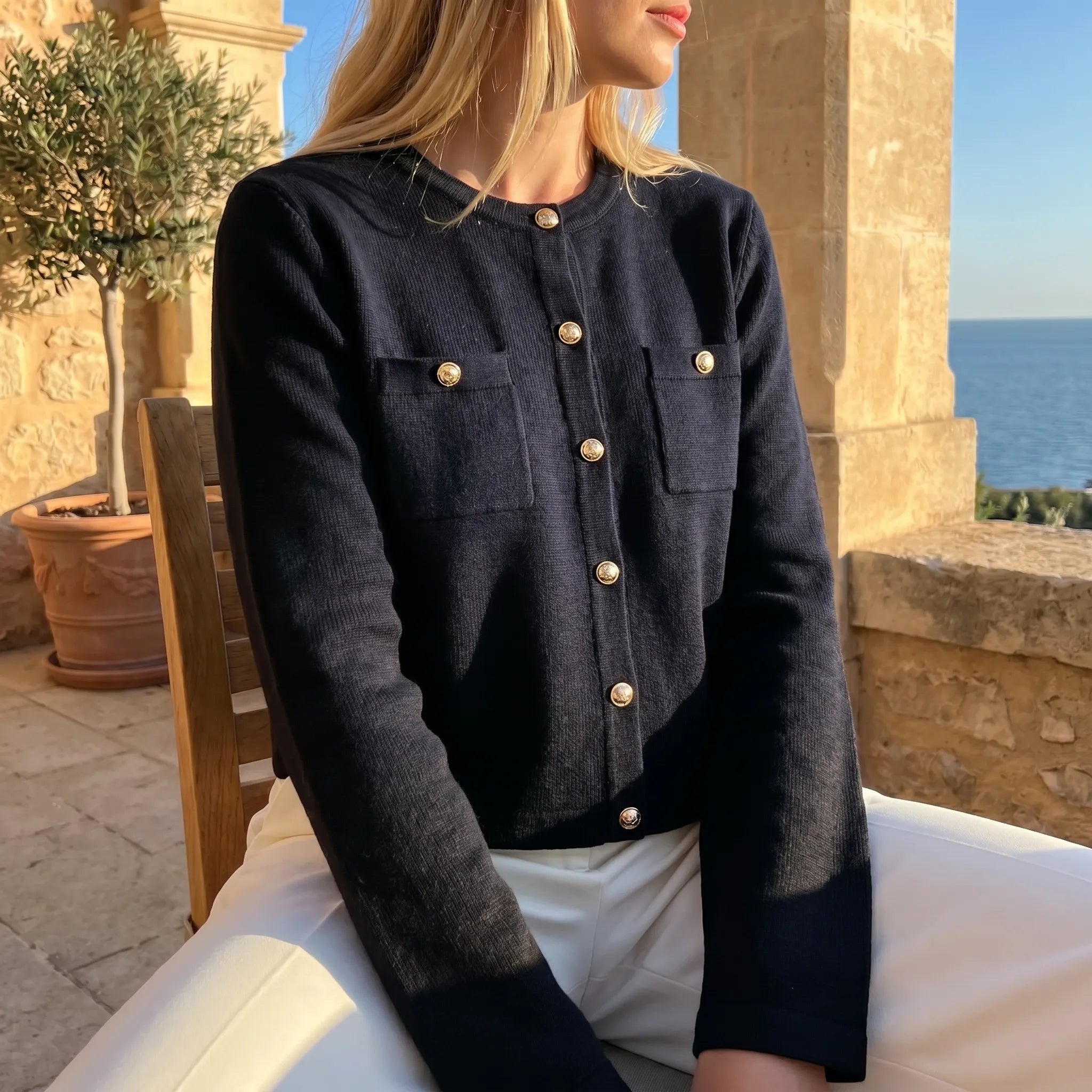 Celrien | Long Sleeve Buttoned Cardigan