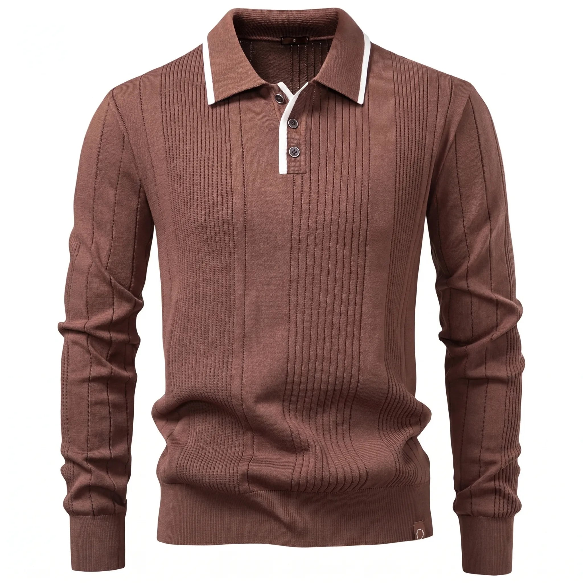 Celrien | Long Sleeve Knit Polo Shirt