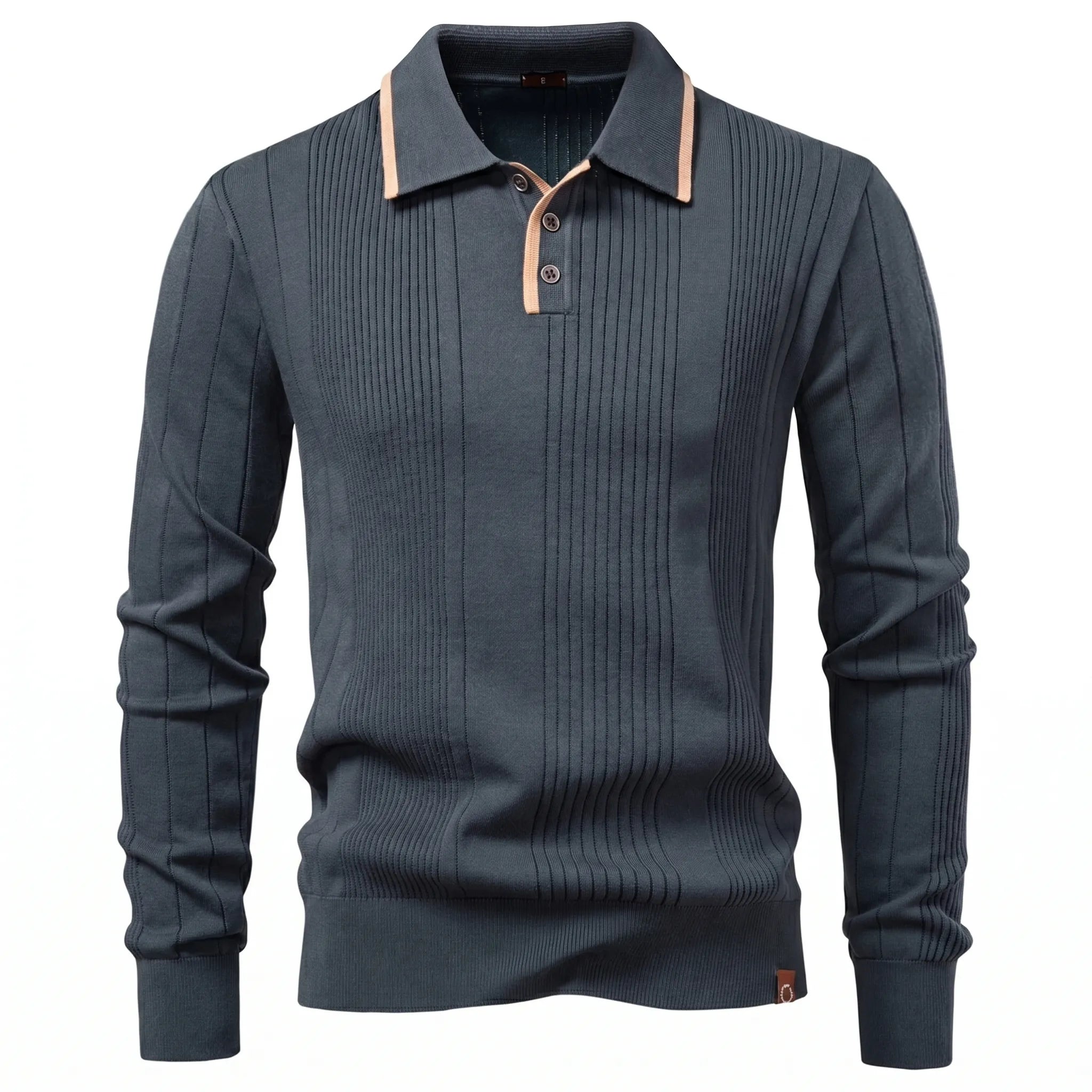 Celrien | Long Sleeve Knit Polo Shirt