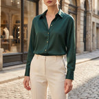 Celrien | Long Sleeve Lapel Collar Blouse