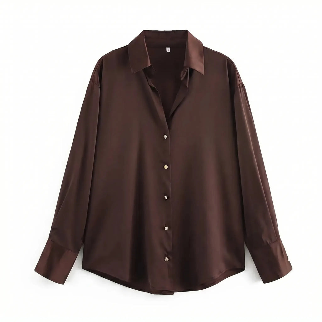 Celrien | Long Sleeve Lapel Collar Blouse