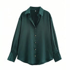 Celrien | Long Sleeve Lapel Collar Blouse