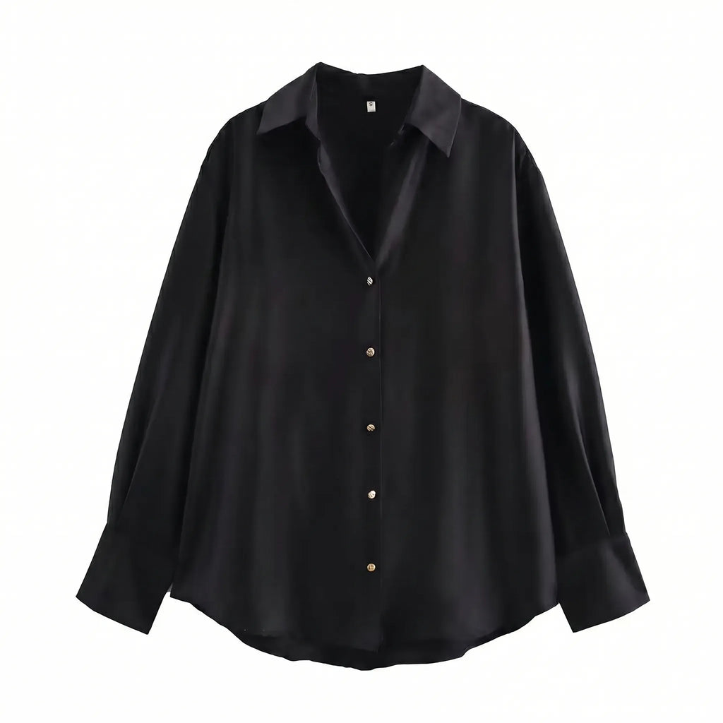 Celrien | Long Sleeve Lapel Collar Blouse