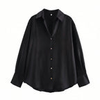 Celrien | Long Sleeve Lapel Collar Blouse