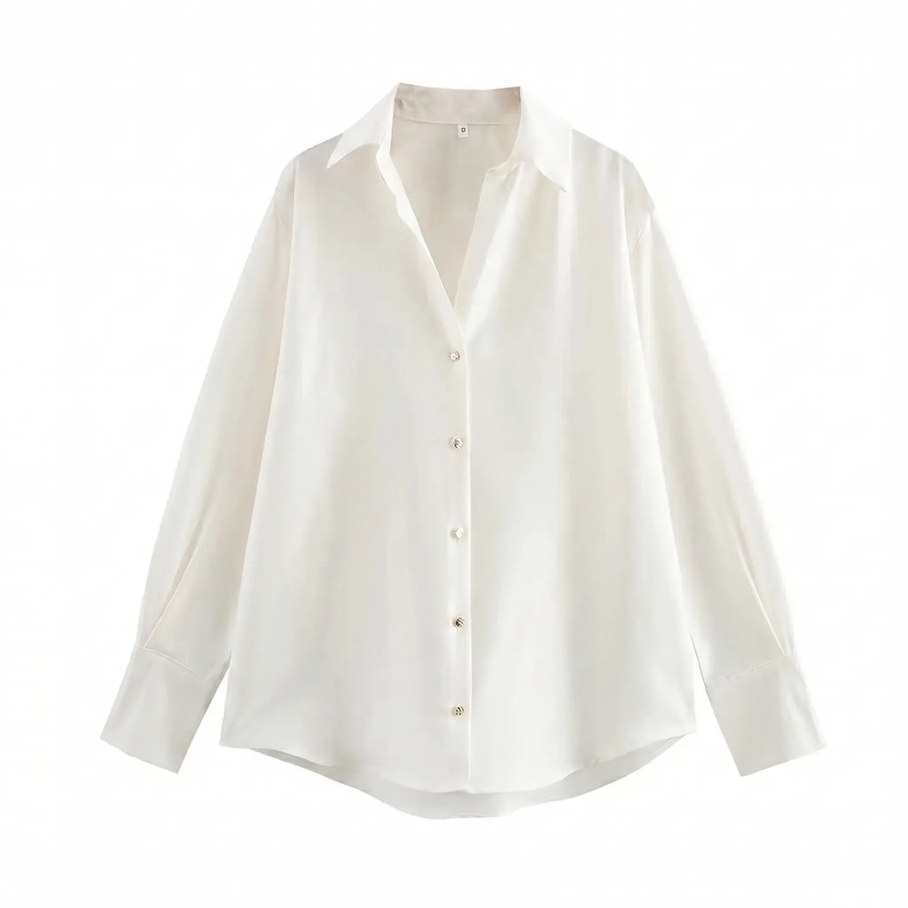Celrien | Long Sleeve Lapel Collar Blouse