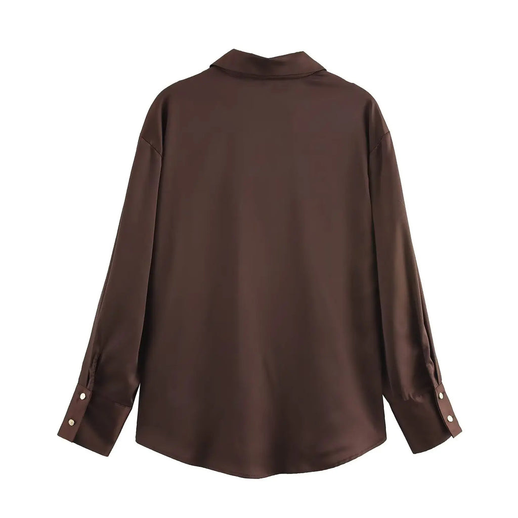 Celrien | Long Sleeve Lapel Collar Blouse