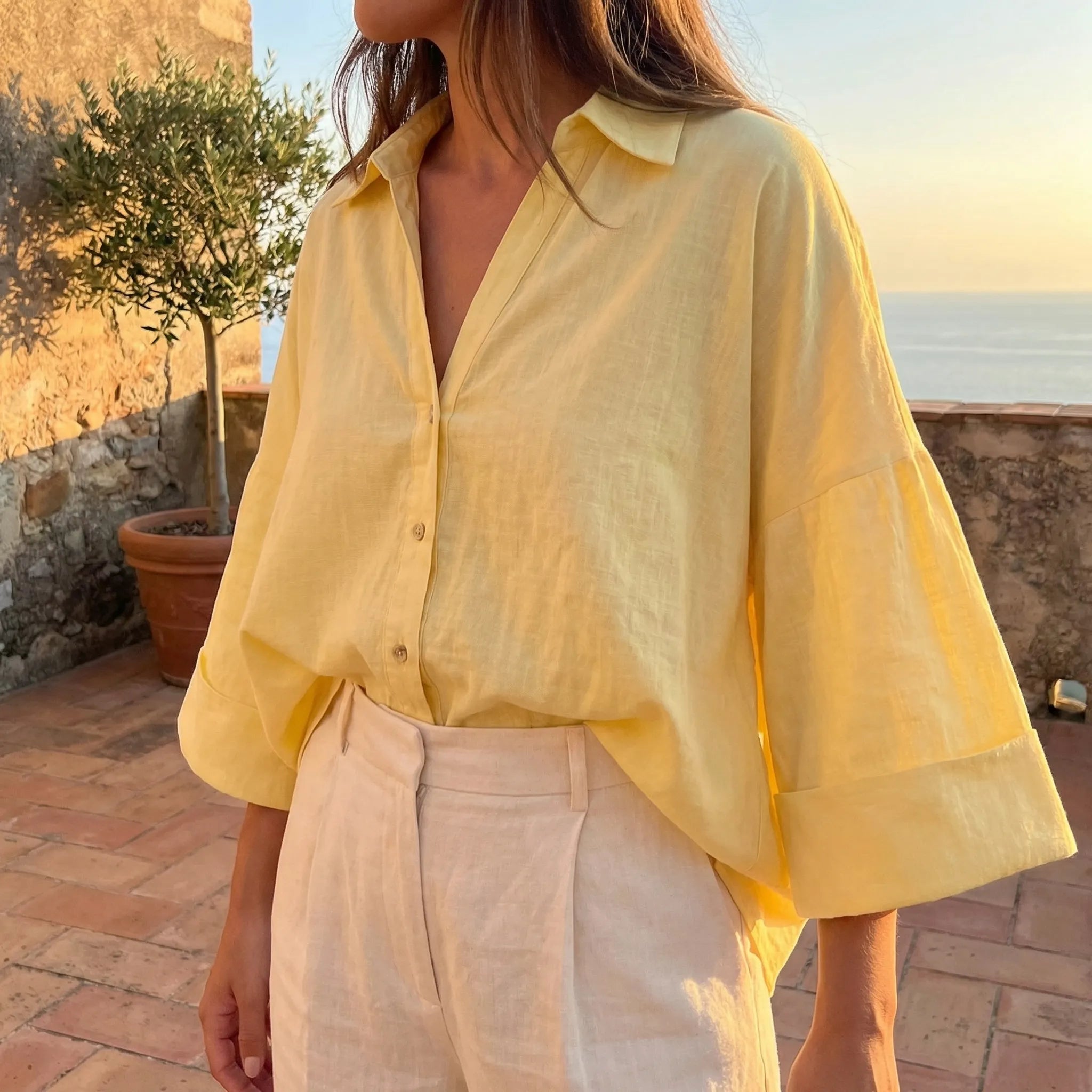 Celrien |  Loose Fit Long Sleeve Blouse