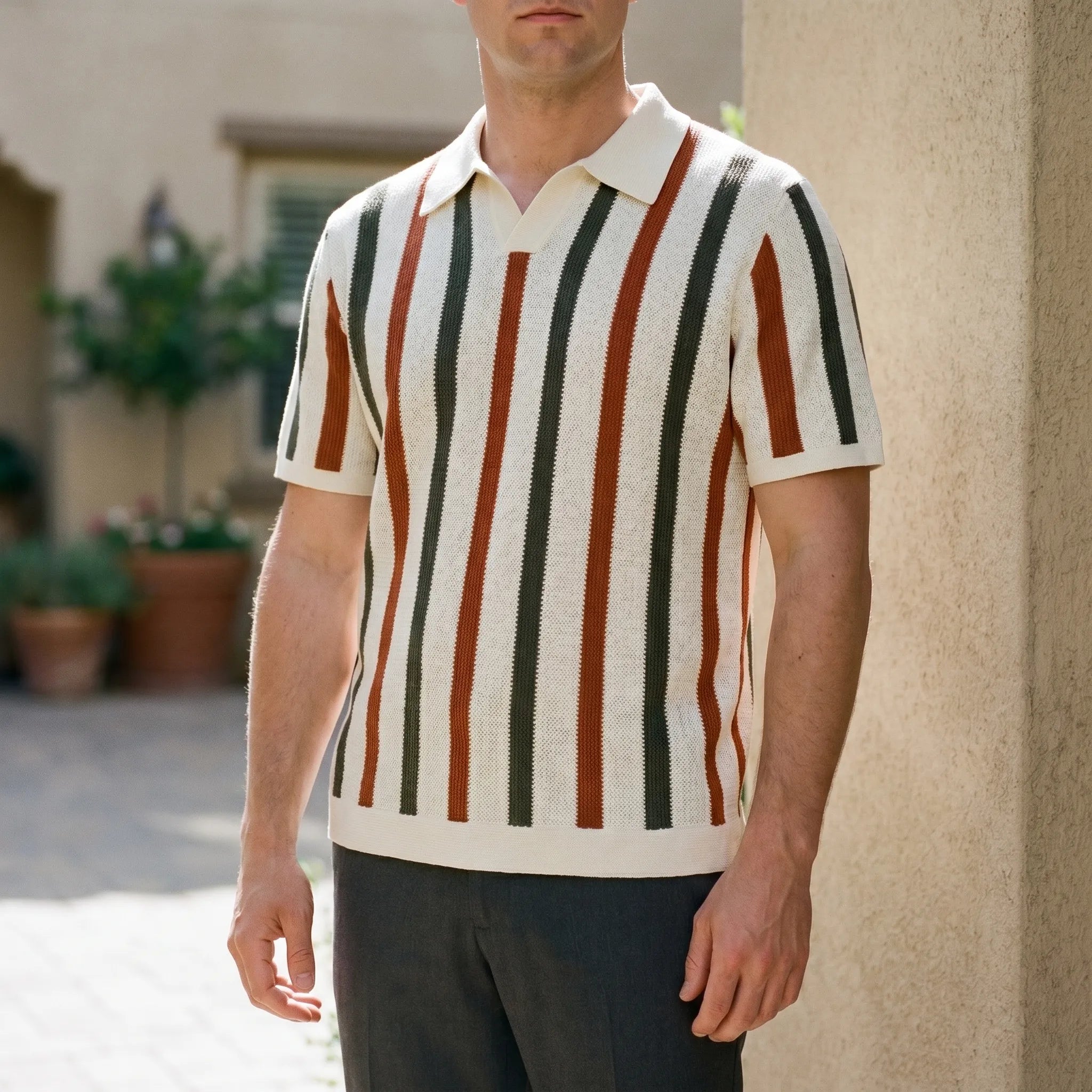 Celrien | Men's Striped Knit Shirt