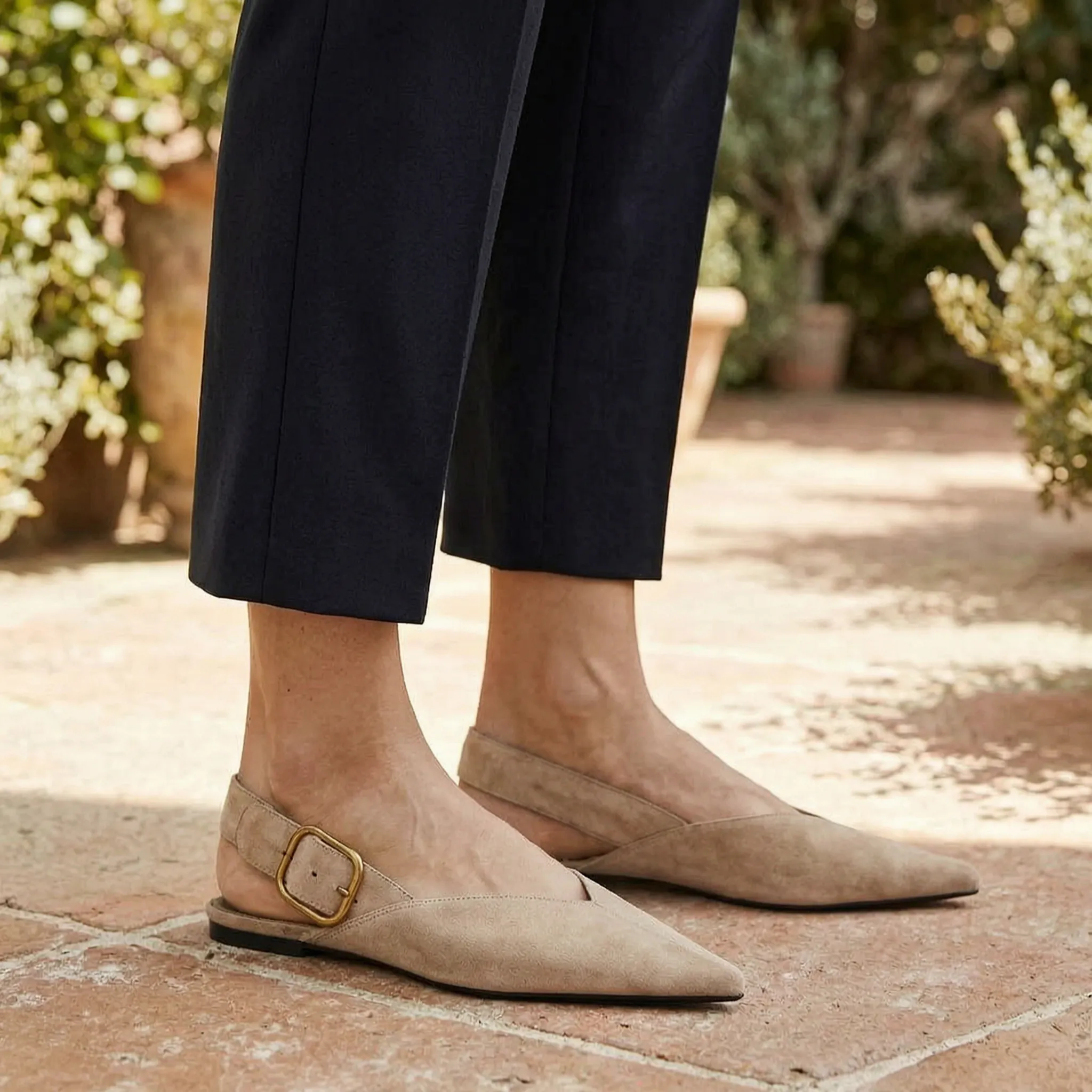 Celrien | Pointed-Toe Slingback Flat Loafer