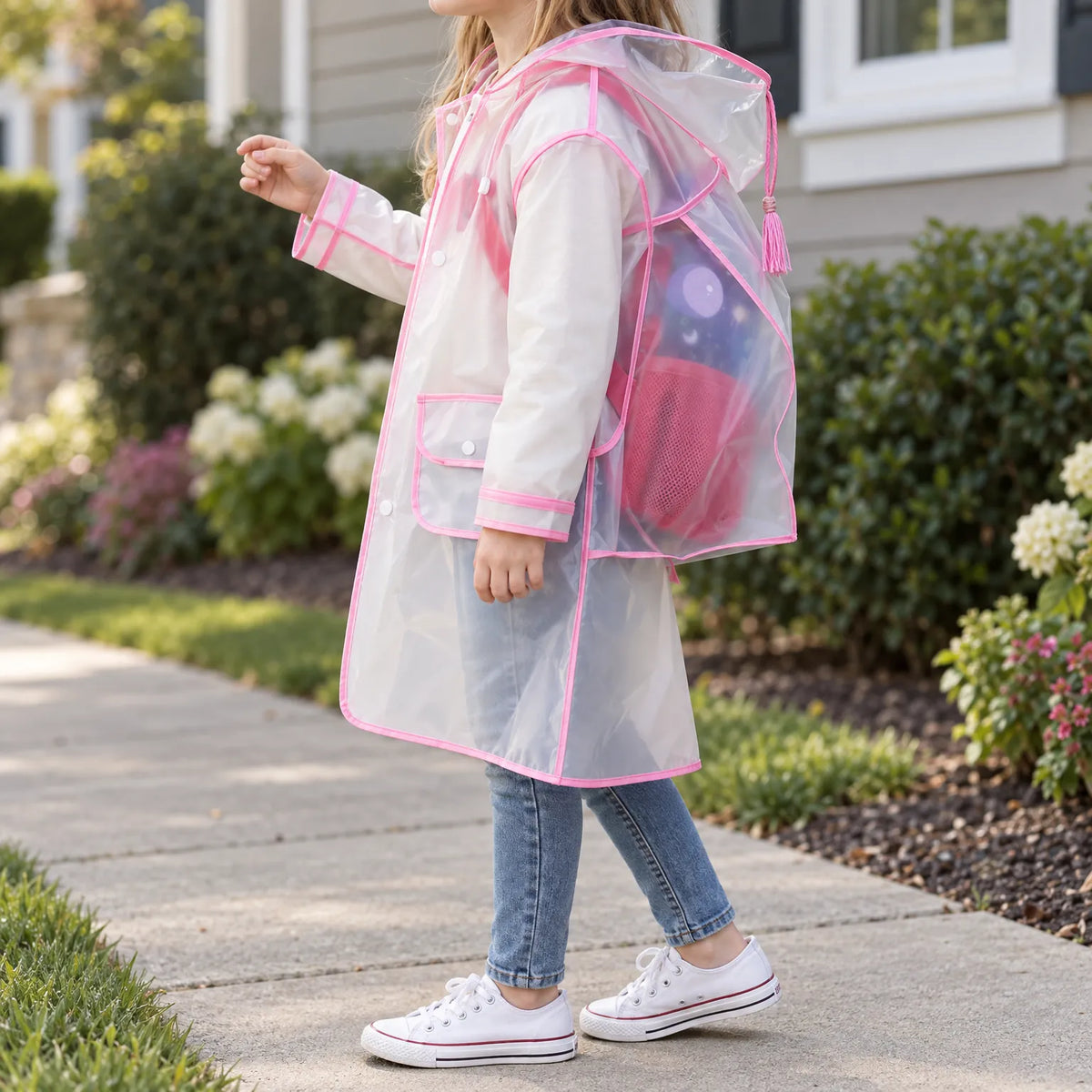 Celrien | RainKlar Transparent Hooded Kids Raincoat