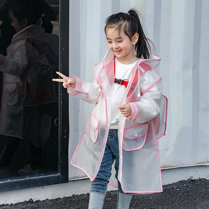 Celrien | RainKlar Transparent Hooded Kids Raincoat