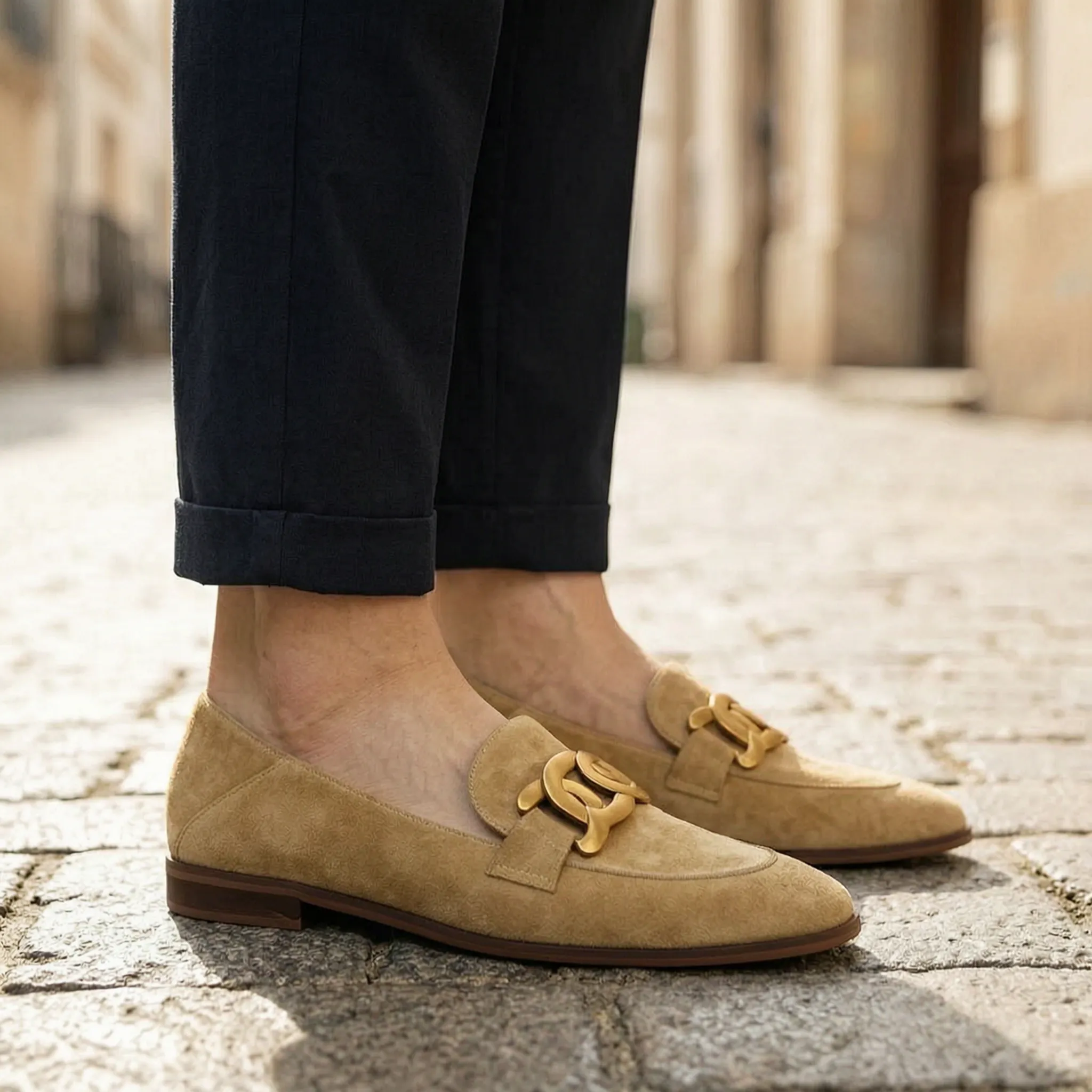 Celrien | Round Toe Chunky Heel Loafer