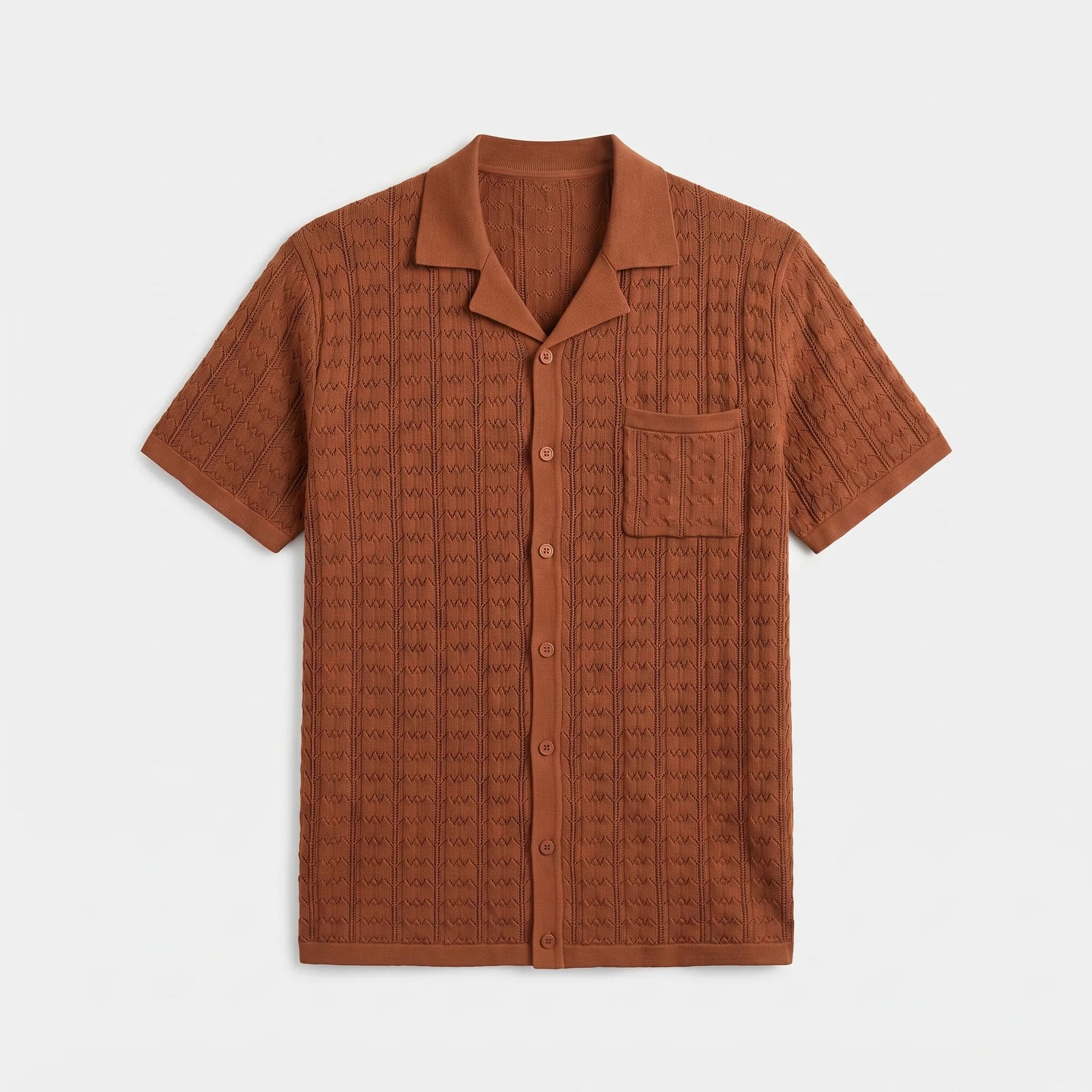 Celrien | Short-Sleeved Knitted Polo Shirt
