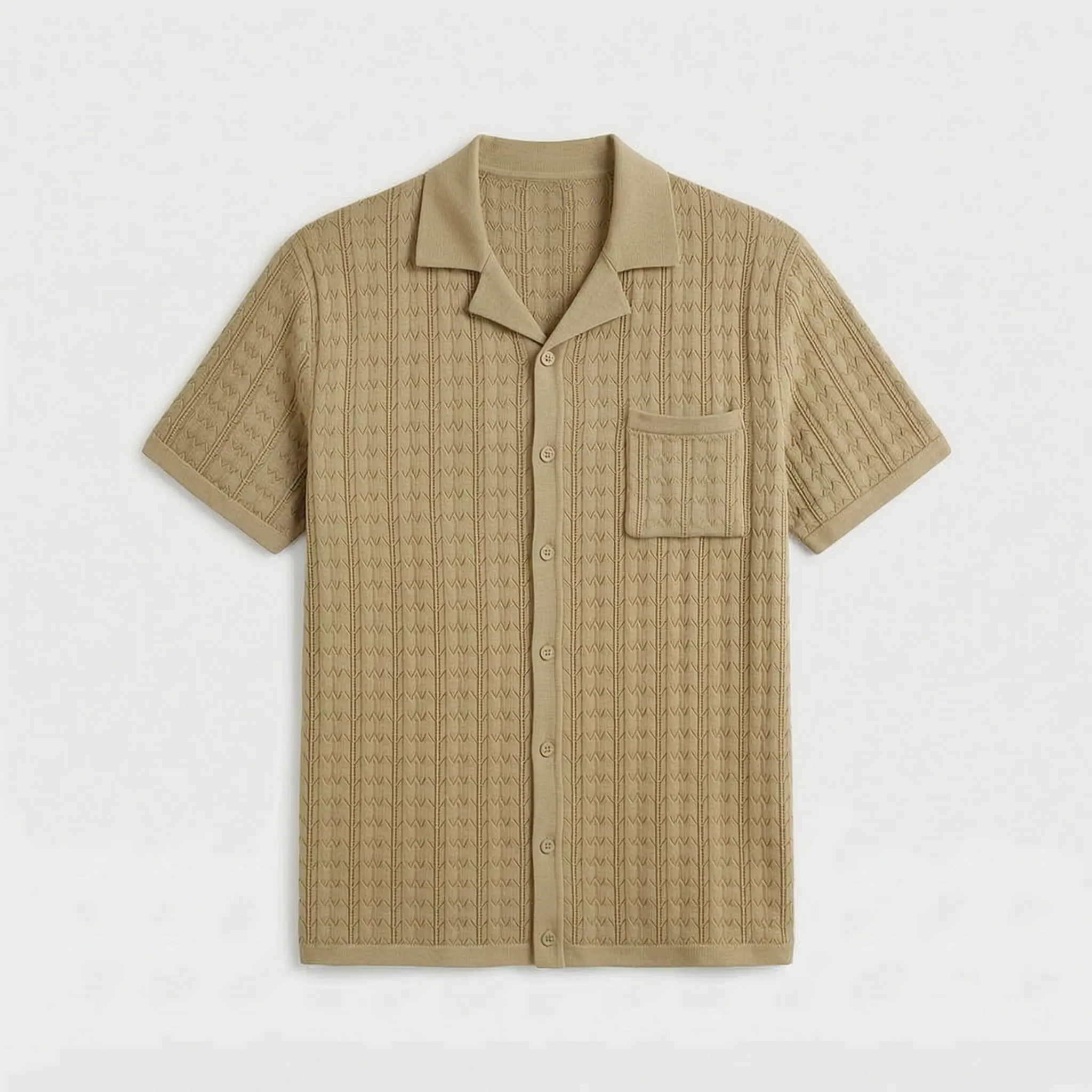 Celrien | Short-Sleeved Knitted Polo Shirt