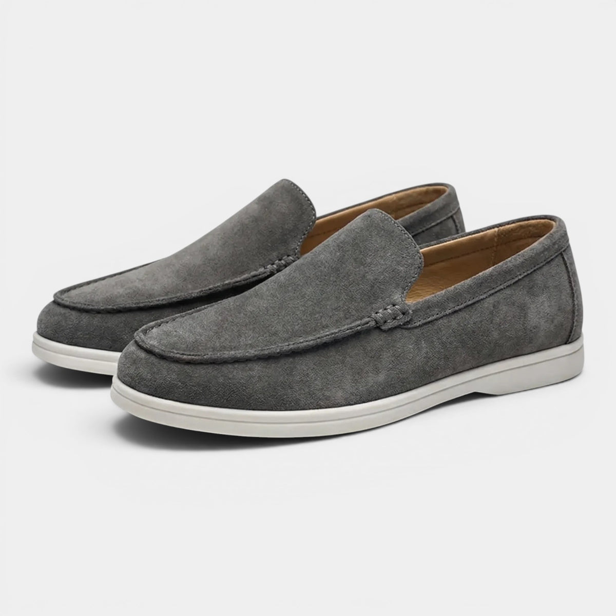 Modern Fiction Men\'s Gray Leather Loafers US Size 11 RAND Woven Comfort Slip On Johnston & Murphy McGuffey Woven Slip On - FREE Shipping  main image 3