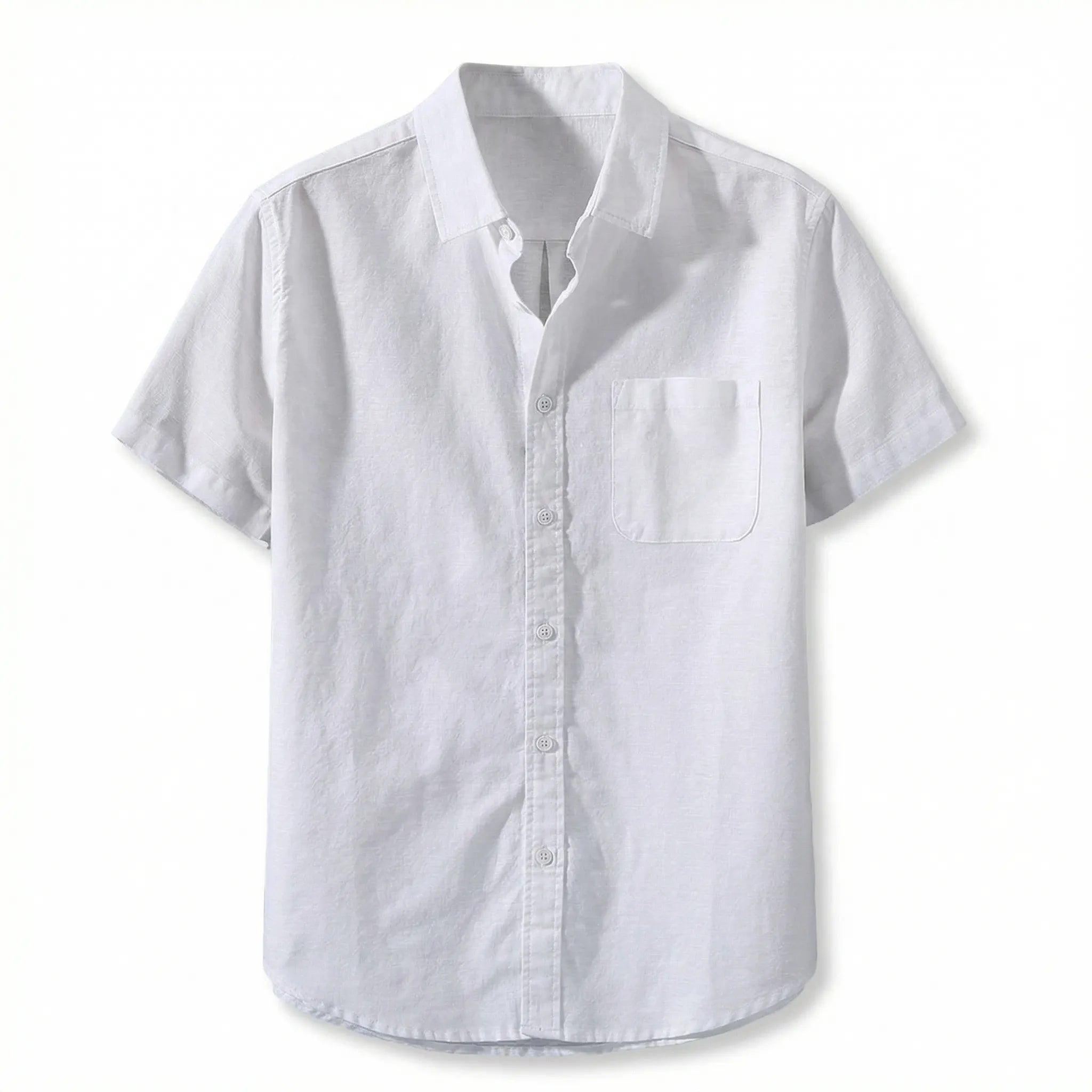 Celrien | Solid Color Short Sleeve Button Shirt