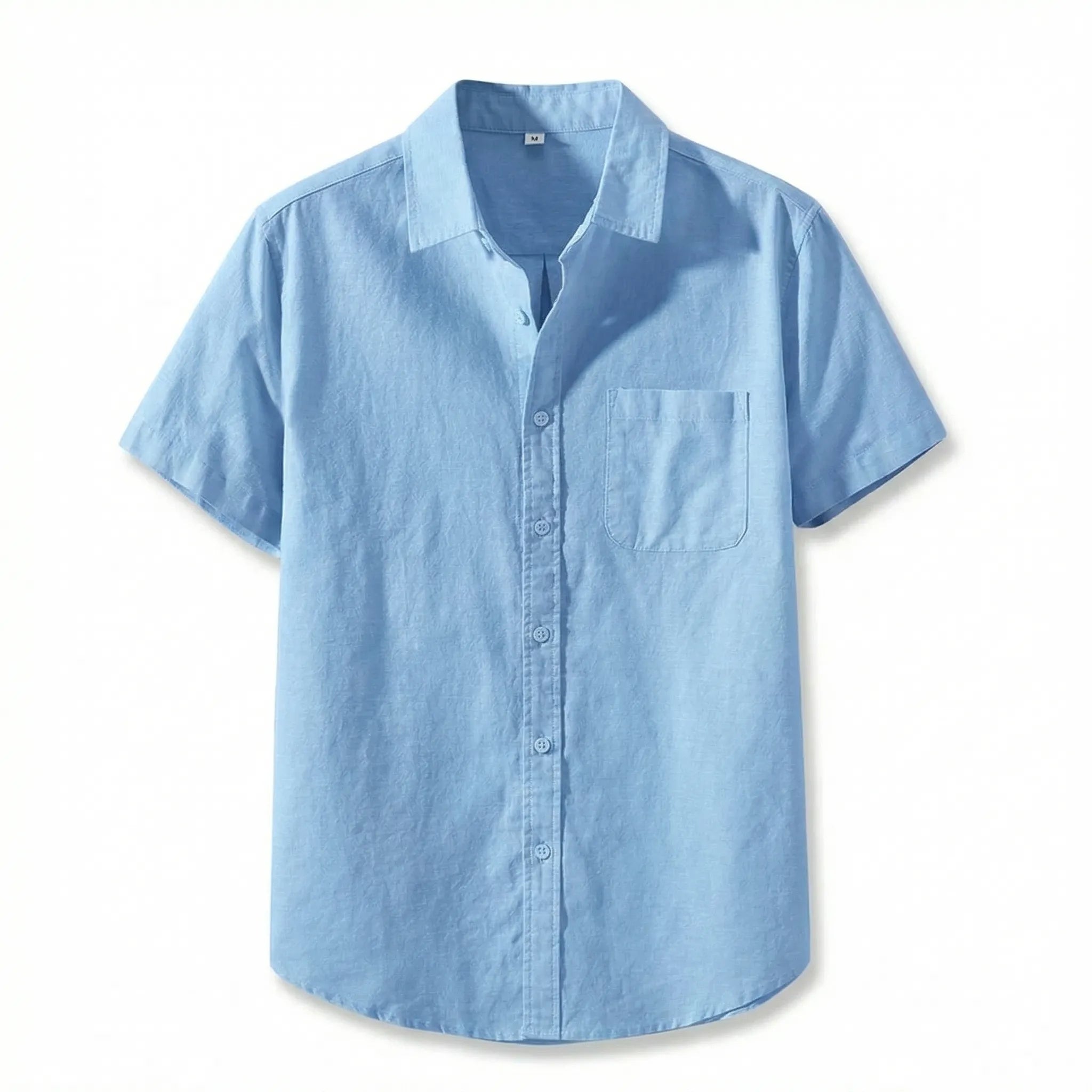 Celrien | Solid Color Short Sleeve Button Shirt