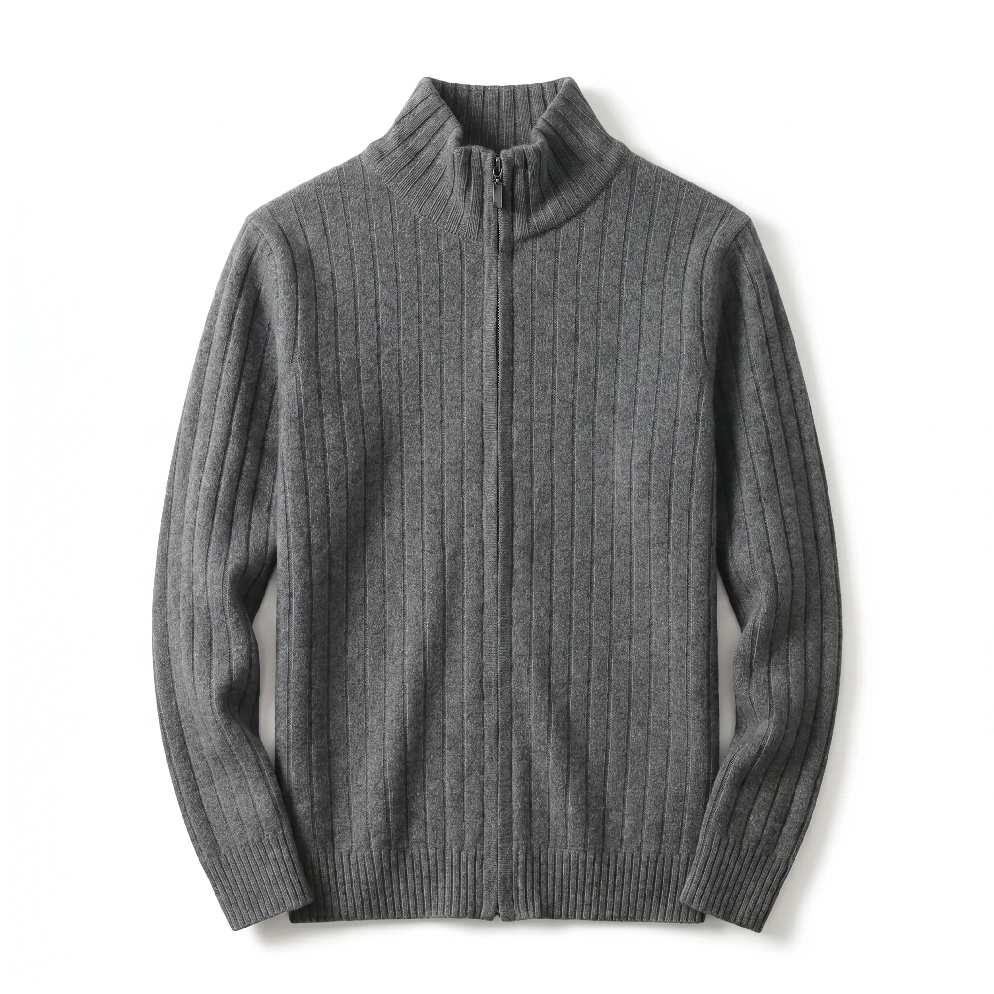 Celrien | Stand Up Collar Ribbed Cardigan