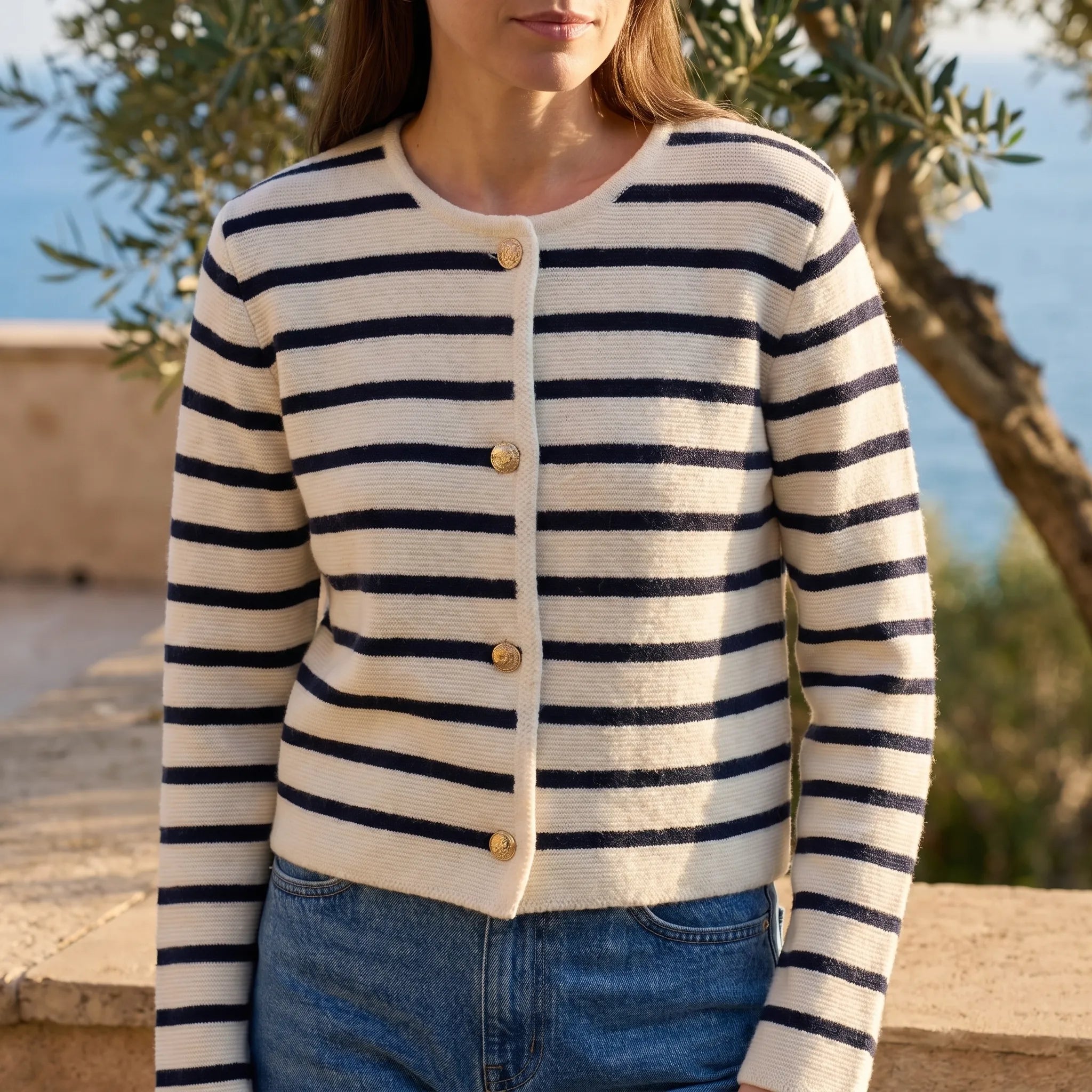 Celrien | Striped Knit Cardigan
