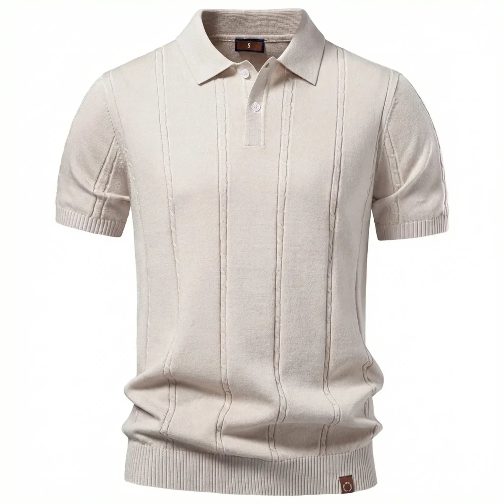 Celrien | Striped Knit Short Sleeve Polo