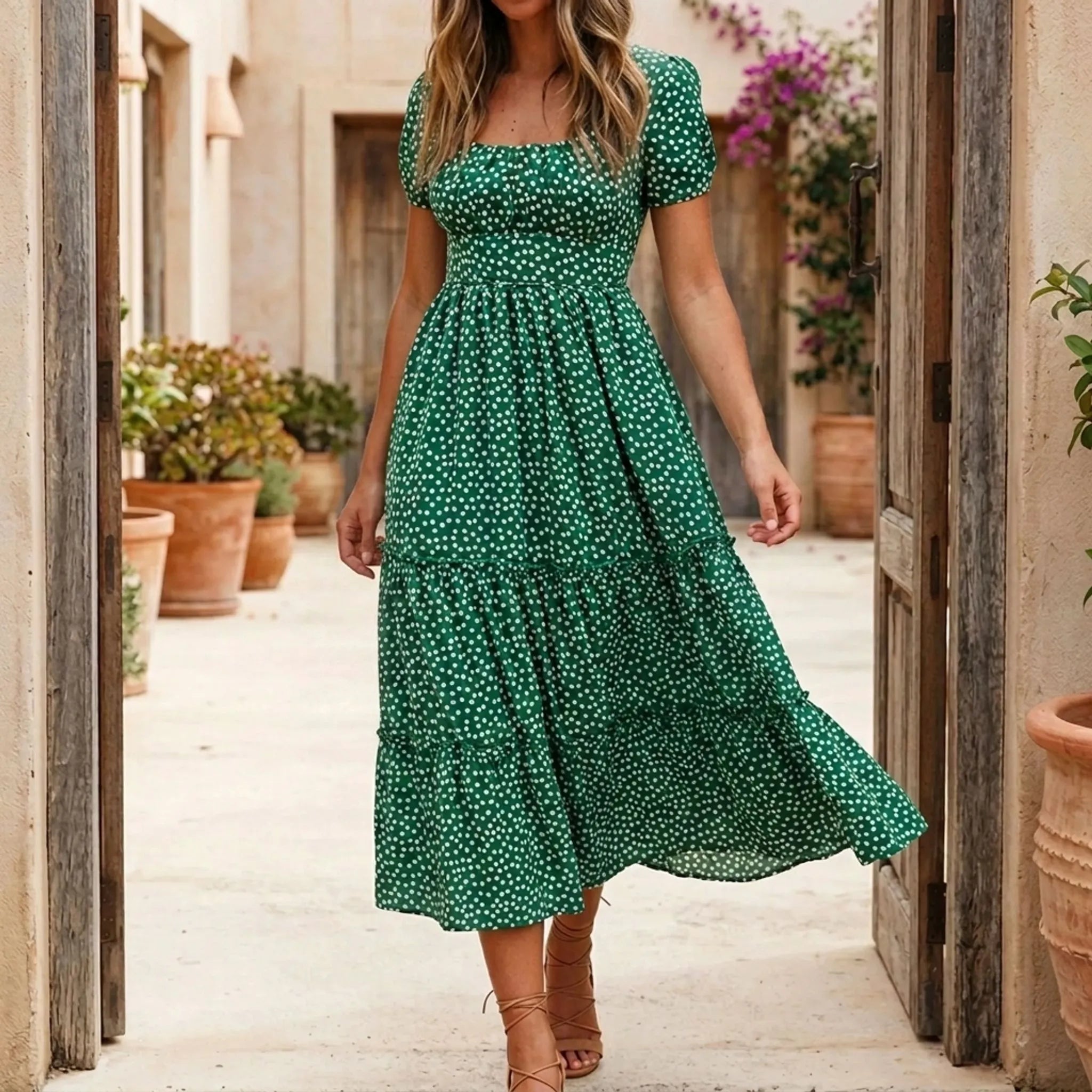 Celrien | Tiered A-Line Midi Dress
