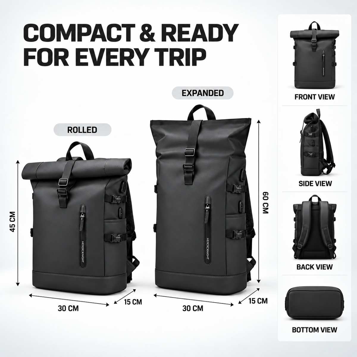 Celrien | Wayfold Roll-Top Backpack