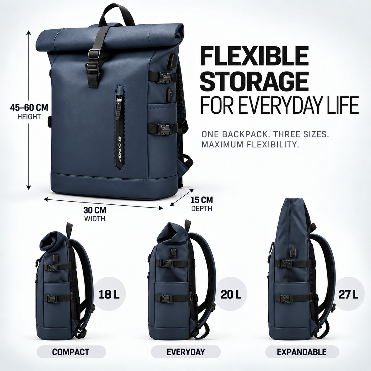 Celrien | Wayfold Roll-Top Backpack