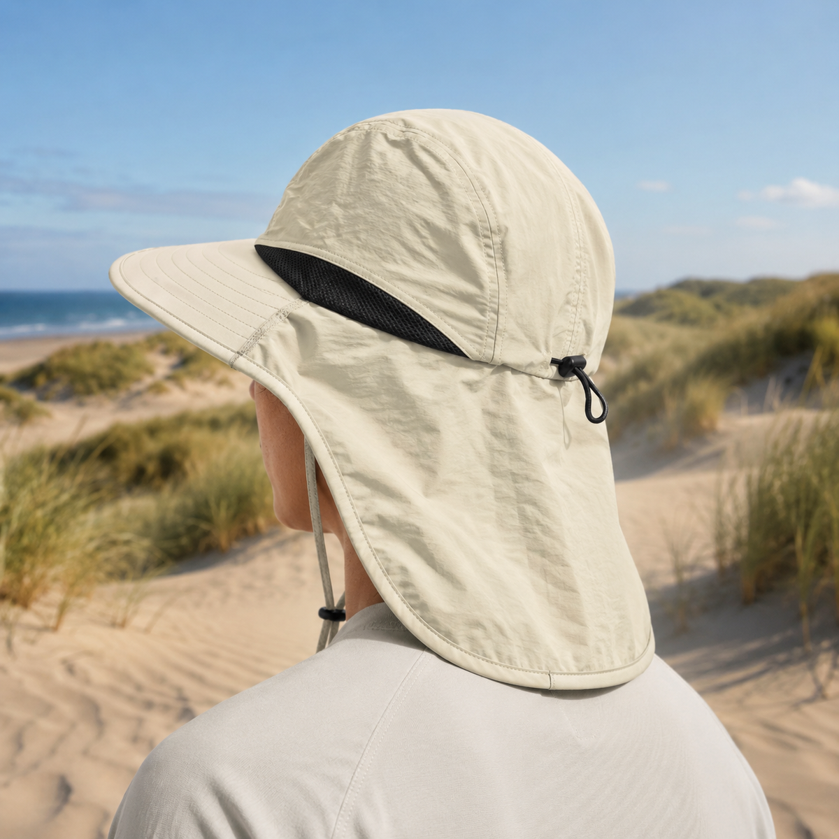 Celrien | Brimveil Wide-Brim Sun Hat With Neck Flap